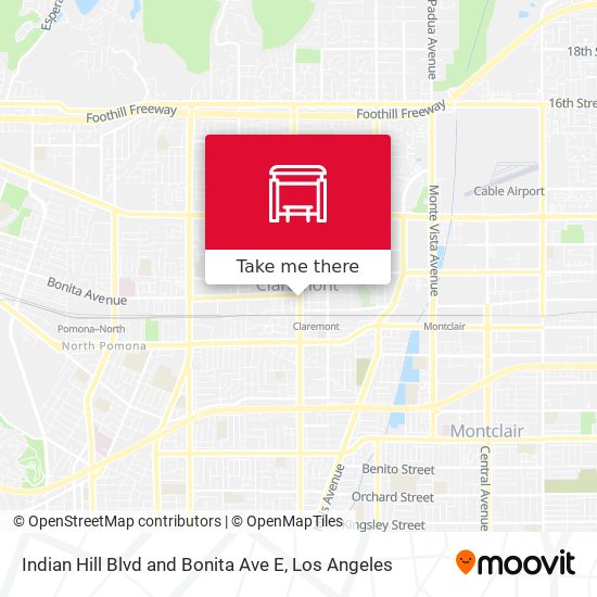Indian Hill Blvd and Bonita Ave E map