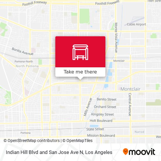 Indian Hill Blvd and San Jose Ave N map