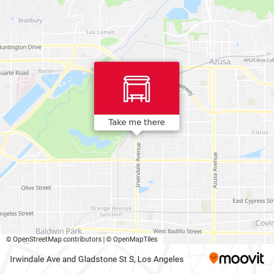 Irwindale Ave and Gladstone St S map