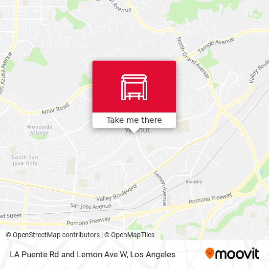 LA Puente Rd and  Lemon Ave W map