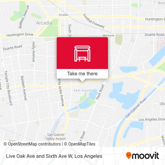 Live Oak Ave and Sixth Ave W map
