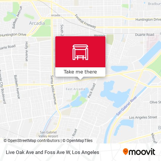 Live Oak Ave and Foss Ave W map