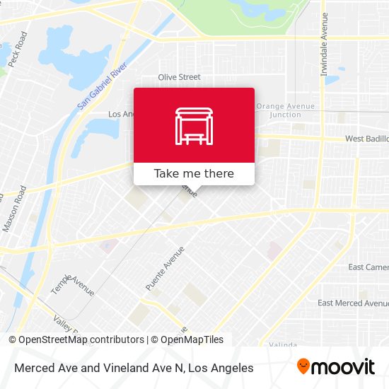 Merced Ave and Vineland Ave N map