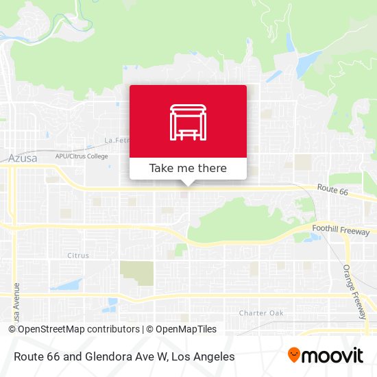Route 66 and Glendora Ave W map