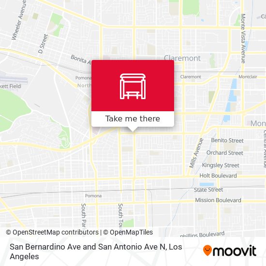 San Bernardino Ave and San Antonio Ave N map