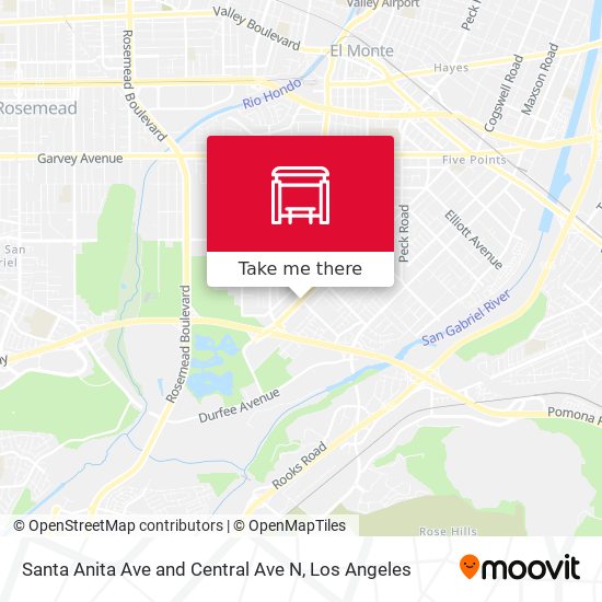 Santa Anita Ave and Central Ave N map