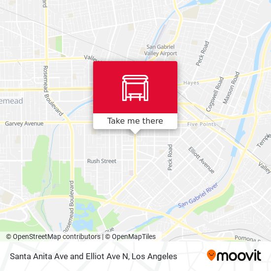 Santa Anita Ave and Elliot Ave N map