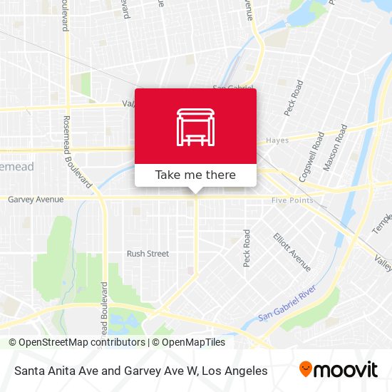 Santa Anita Ave and Garvey Ave W map