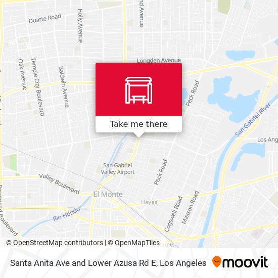 Mapa de Santa Anita Ave and Lower Azusa Rd E