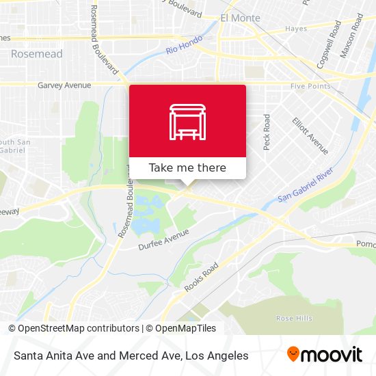 Santa Anita Ave and Merced Ave map