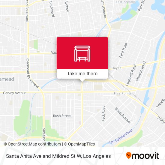Santa Anita Ave and Mildred St W map