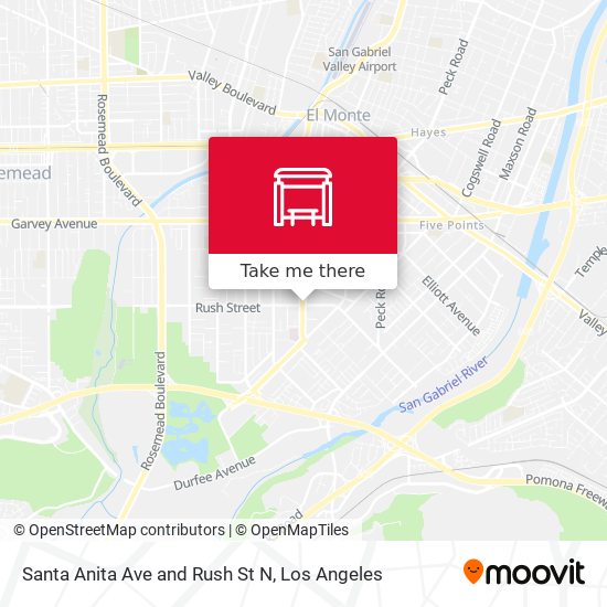 Mapa de Santa Anita Ave and Rush St N