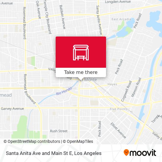 Santa Anita Ave and Main St E map