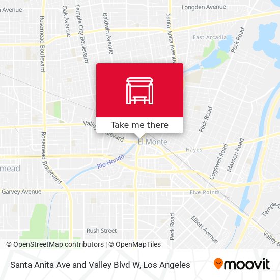 Mapa de Santa Anita Ave and Valley Blvd W