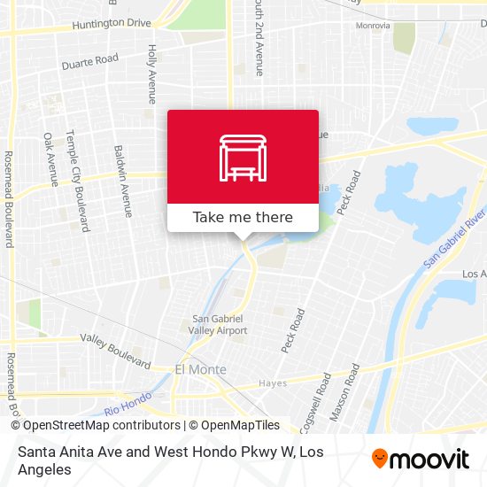 Santa Anita Ave and West Hondo Pkwy W map