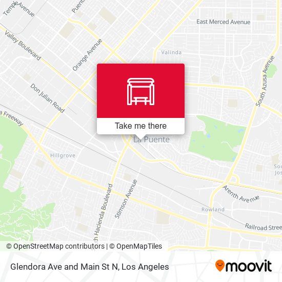 Glendora Ave and Main St N map