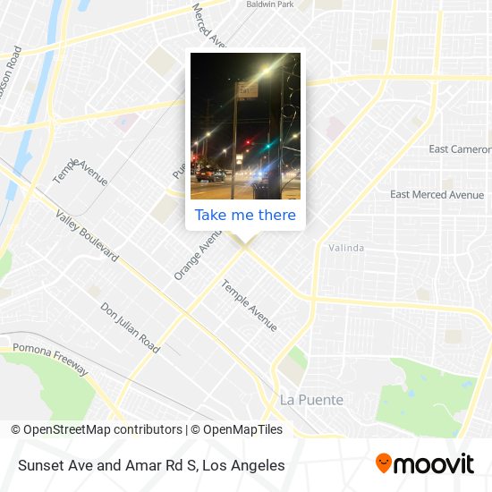 Sunset Ave and Amar Rd S map