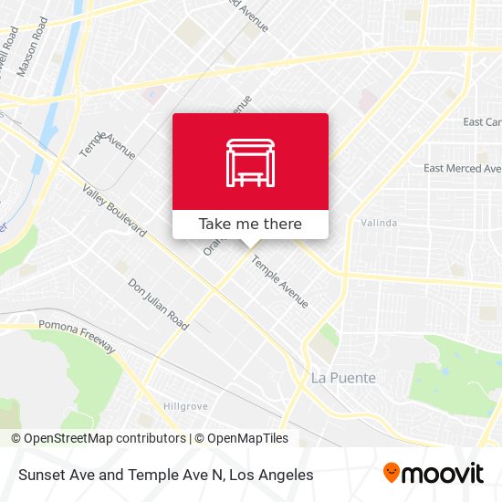 Sunset Ave and Temple Ave N map