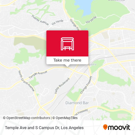 Temple Ave and S Campus Dr map