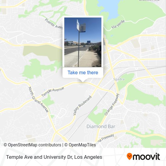Temple Ave and University Dr map