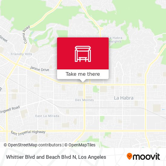 Whittier Blvd and Beach Blvd N map