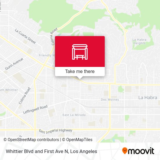 Whittier Blvd and First Ave N map