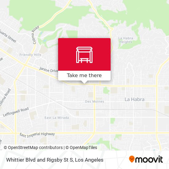 Whittier Blvd and Rigsby St S map