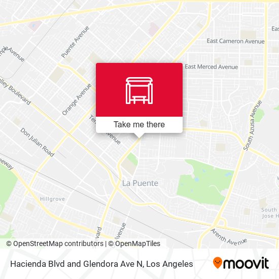 Hacienda Blvd and Glendora Ave N map