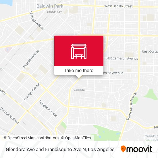 Glendora Ave and Francisquito Ave N map
