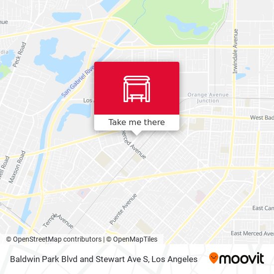 Baldwin Park Blvd and Stewart Ave S map
