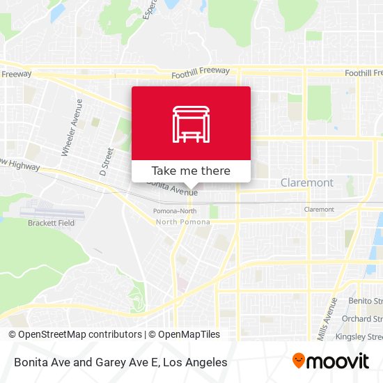 Bonita Ave and Garey Ave E map