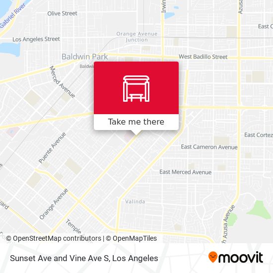Sunset Ave and Vine Ave S map