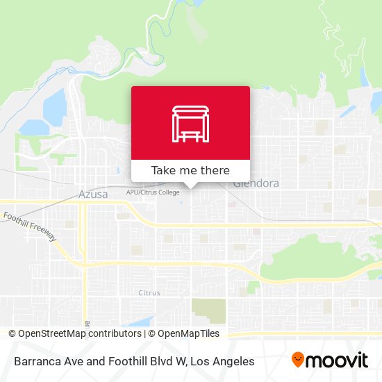 Barranca Ave and Foothill Blvd W map