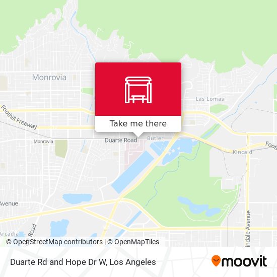 Duarte Rd and Hope Dr W map