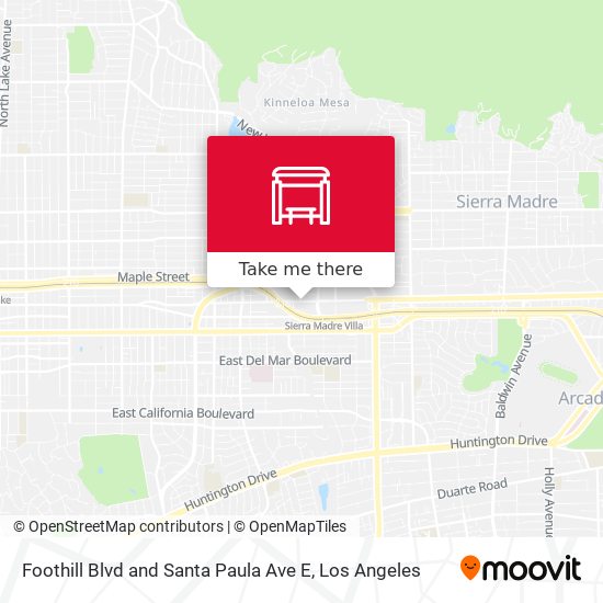 Foothill Blvd and Santa Paula Ave E map