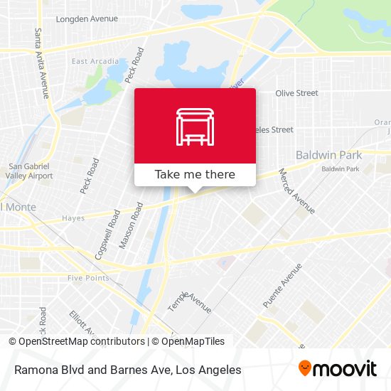 Ramona Blvd and Barnes Ave map