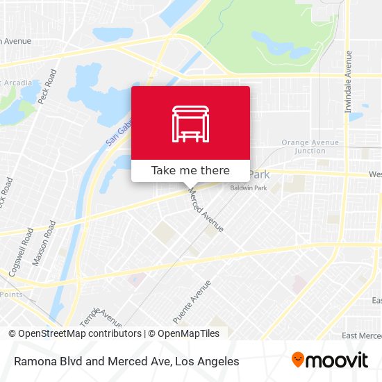 Ramona Blvd and Merced Ave map