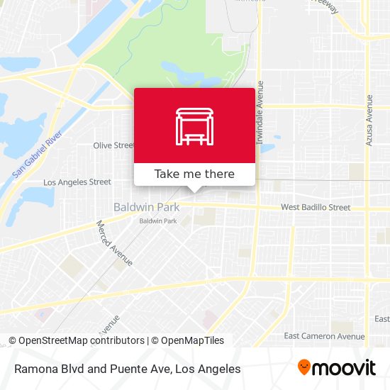 Ramona Blvd and Puente Ave map