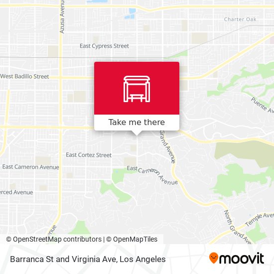 Barranca St and Virginia Ave map