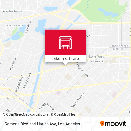 Ramona Blvd and Harlan Ave map