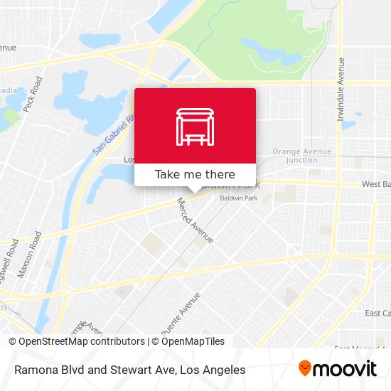 Ramona Blvd and Stewart Ave map