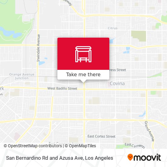 San Bernardino Rd and Azusa Ave map
