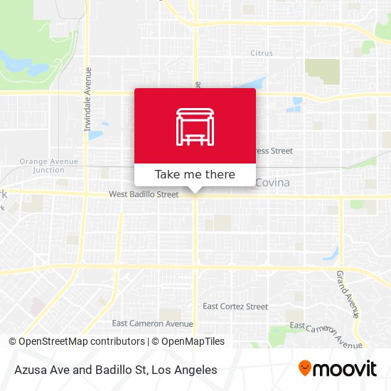 Azusa Ave and Badillo St map