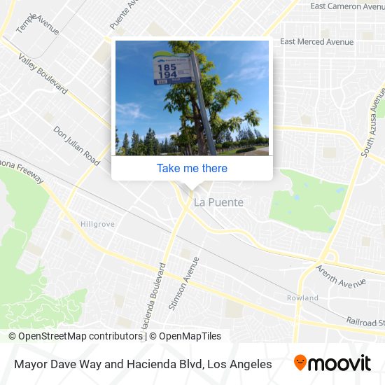 Mayor Dave Way and Hacienda Blvd map