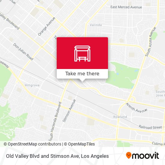 Old Valley Blvd and Stimson Ave map