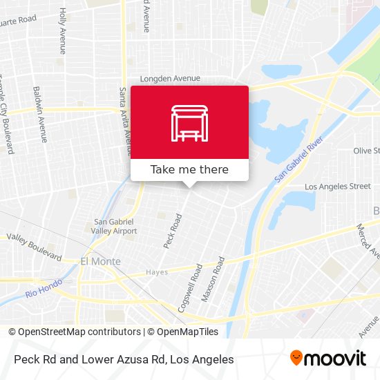 Peck Rd and Lower Azusa Rd map