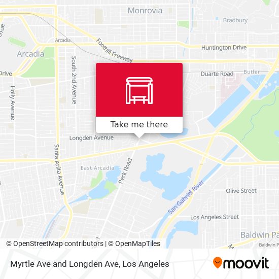 Myrtle Ave and Longden Ave map