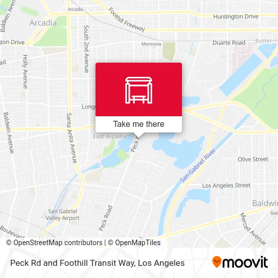Peck Rd and Foothill Transit Way map