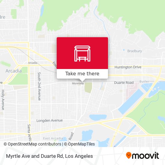 Myrtle Ave and Duarte Rd map