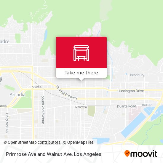 Primrose Ave and Walnut Ave map